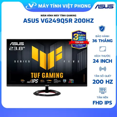 MÀN HÌNH GAMING 200HZ ASUS TUF VG249Q5R (24 inch/FHD/IPS/200Hz/0.3ms/LOA) BẢO HÀNH 3 NĂM