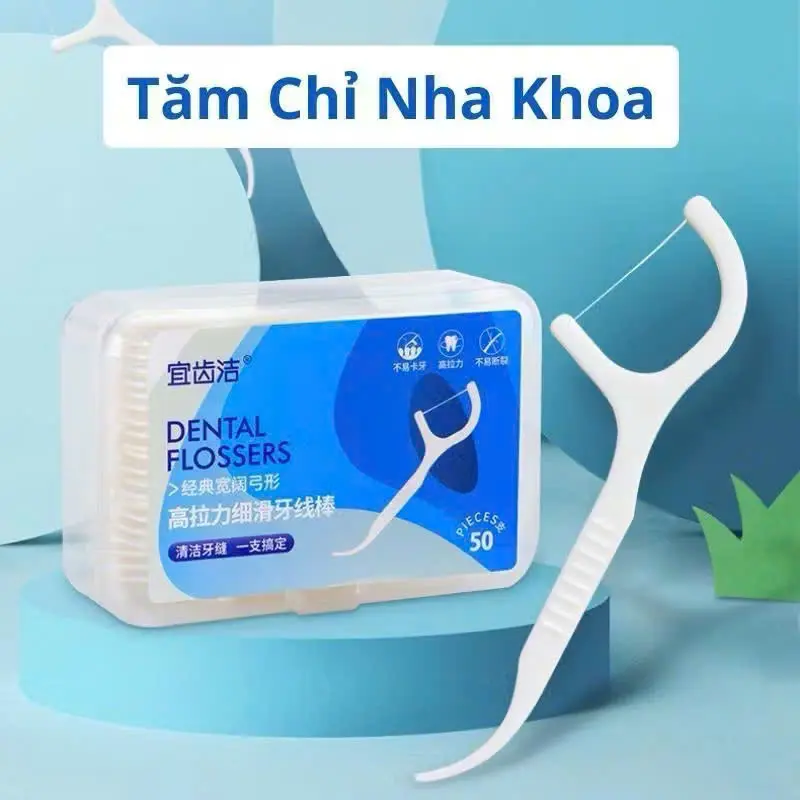Combo 12 Hộp 600 Chiếc Tăm Chỉ Nha Khoa Xỉa Răng, Vệ Sinh Sạch Sẽ Kẽ Răng Chân Nướu Chăm Sóc Răng Miệng