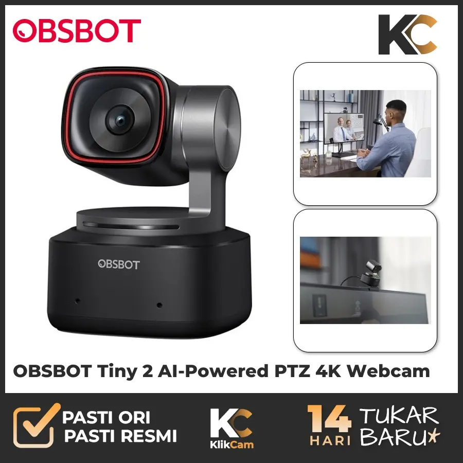OBSBOT Tiny 2 AI-Powered PTZ 4K Webcam Portable Web Cam Garansi Resmi