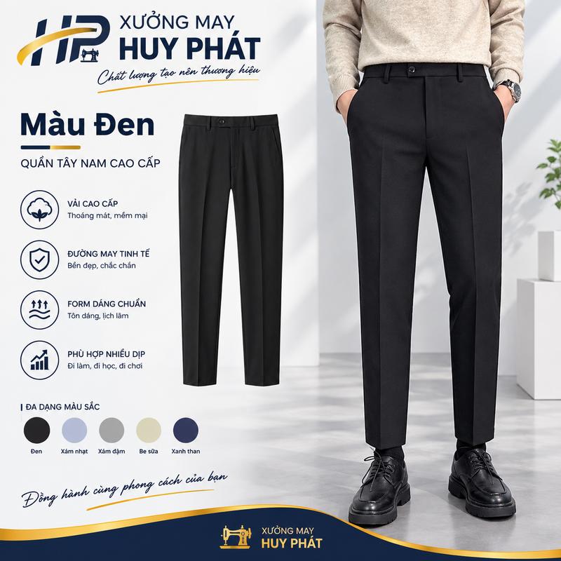 Quần Âu Nam Vitex Loại 1 , Form Slim Fit , Co giãn Nhẹ Thanh lịch