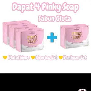 (Ready stock) BPOM PINKY shoap 3 Pree 1 plus free gif