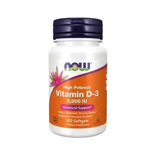 NOW Supplements, Vitamin D-3 2,000 IU, High Potency, Structural Support*, 120 Softgels
