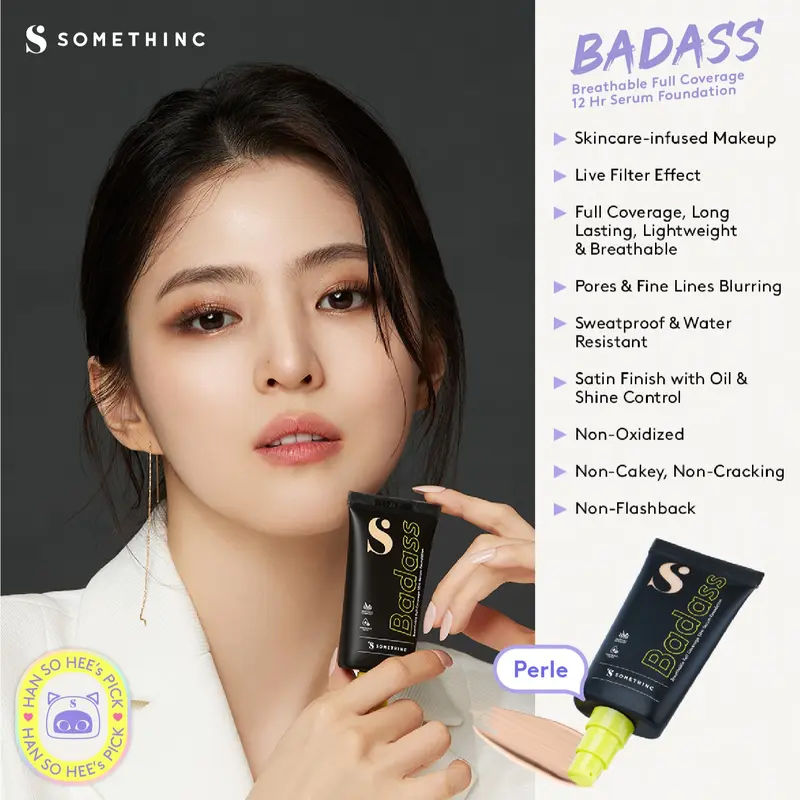 SOMETHINC Badass Breathable Full Coverage 12HR Serum Foundation - Tahan Hingga 12 Jam - Non Comedogenic 1