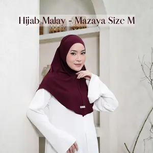 (Xora) Mazaya Hijab Malay Size M - Hijab Lolly Kerudung Wanita Muslim Instan Daily Malay Non Pad
