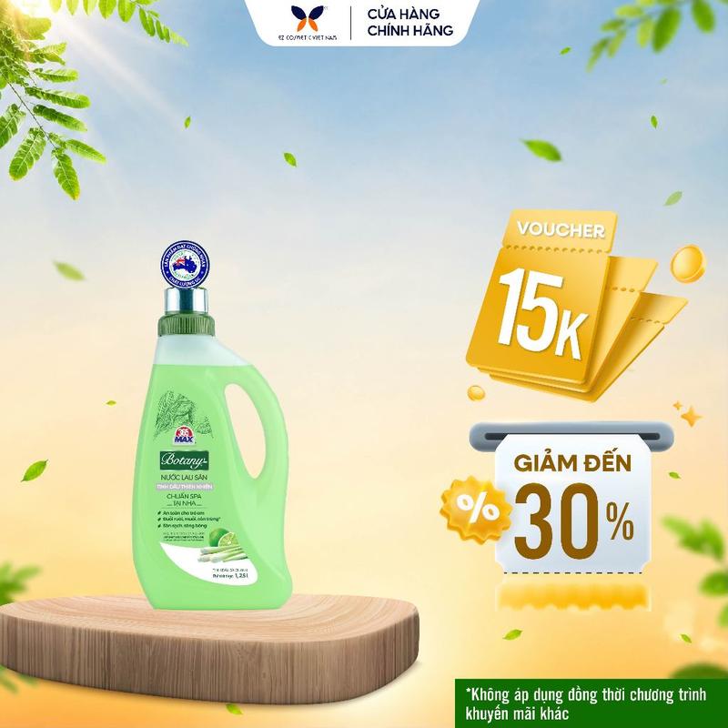 Chai Nước Lau Sàn 365 Max Bota Tinh Dầu Sả Chanh 1.25L làm sạch bóng sàn nhà,…