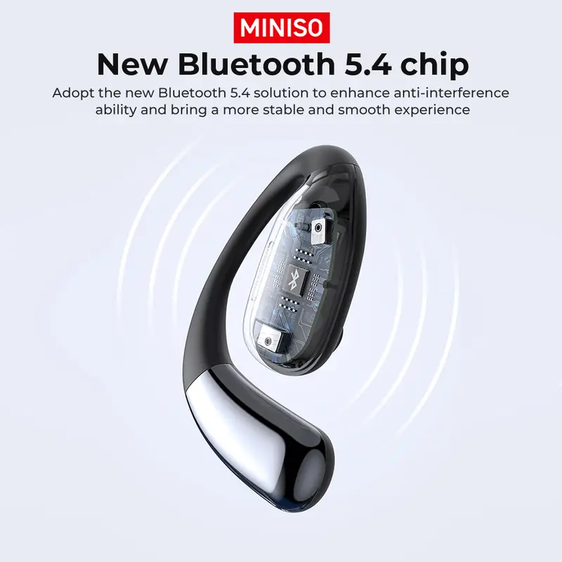 MINISO M96 134 Ngôn ngữ nhét tai nghe, Thích hợp cho du lịch kinh doanh và học tập, Tai nghe chống nước Bluetooth không dây, Thoải mái khi đeo, Tai nghe Bluetooth chất lượng âm thanh rõ ràng Thích hợp cho Android và IOS 1