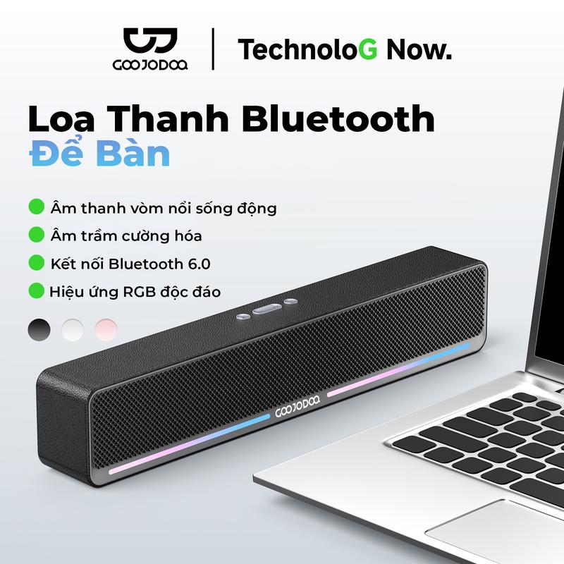 Loa Thanh Bluetooth Để Bàn, Âm thanh vòm nổi sống động, Âm trầm cường hóa, Kết nối Bluetooth 6.0, Hiệu ứng RGB độc đáo