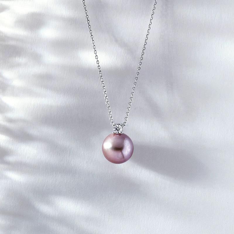 Product Introduction of s925 sterling silver plated with 18K gold Haitong purple simple necklace x0104 0