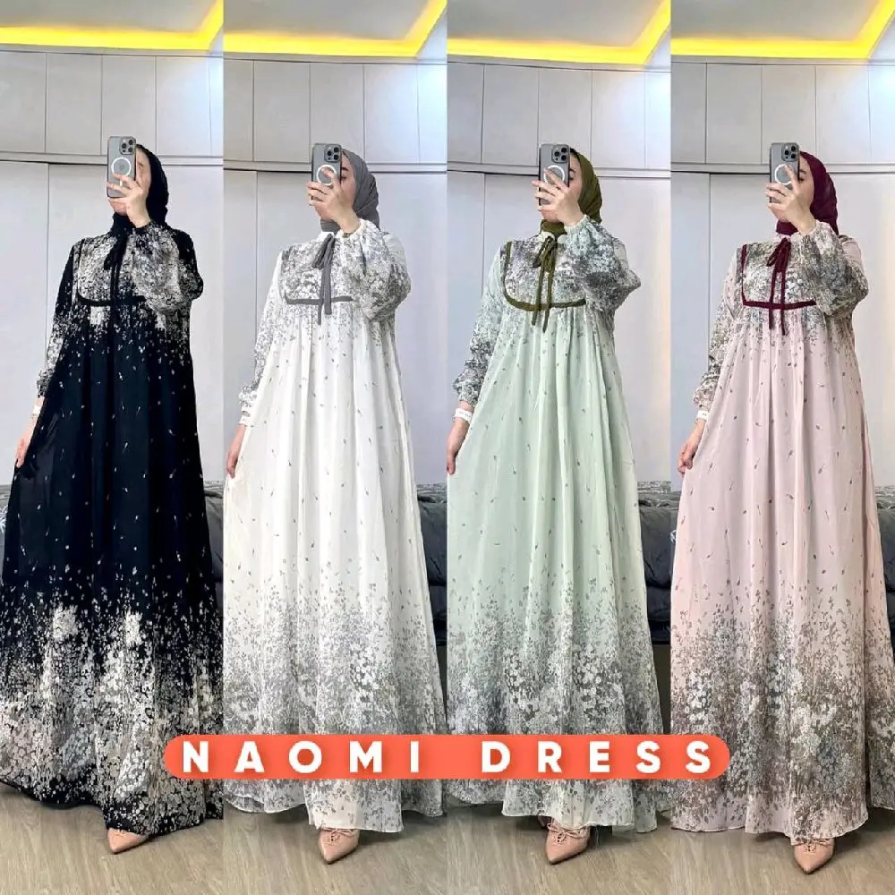Gamis Terbaru Lebaran 2025 Viral Dress  Muslim Wanita Dewasa Rayon