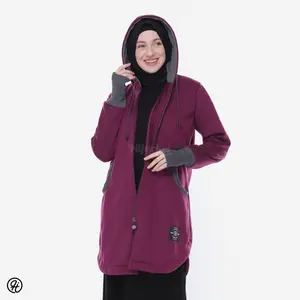 HIJACKET - Jaket Hijaber ELEKTRA Burgundy | Jaket Wanita Panjang | Outerwear For Hijaber
