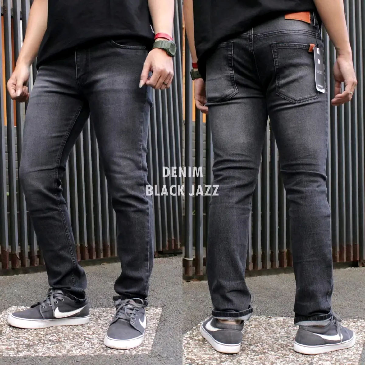 Blackfiled Denim premium!!  Celana jeans pria slim fit Black jazz 27-44 Dark Grey Nyaman Melar