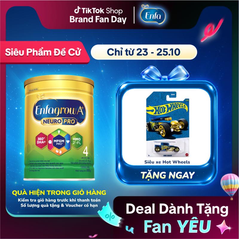 Sữa bột Enfagrow A+ Neuropro 4 830g với DHA giúp phát triển não bộ cho trẻ từ 2–6 tuổi