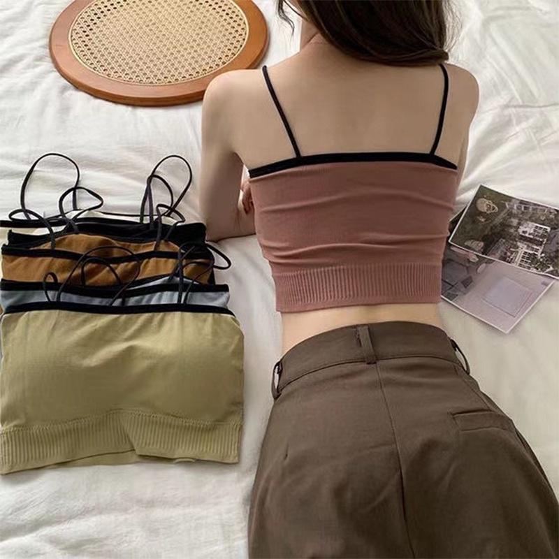 Summertop | BR587 Pakaian Dalam Bralette Casual  Tanktop Kemben Bra Singlet Crop Tali Bisa Dilepas Fashion Korea Wanita Atasan Cewek Bh tanktop Rompi 1