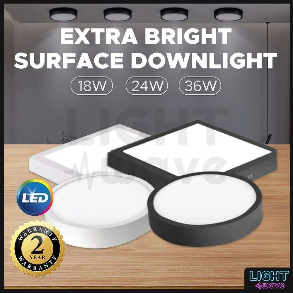 [2 YEARS WARRANTY] 18W/24W/36W SURFACE DOWNLIGHT BLACK/WHITE ROUND/SQUARE EXTRA BRIGHT SURFACE MOUNTED LED PANEL LIGHT