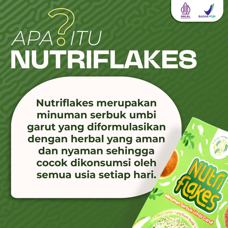 Nutriflakes Sereal Original dari Umbi Garut 5 Box (Isi 280/Box) - Tinggi Serat & Kandungan Gizi untuk Kesehatan Lambung - Bubuk, Drink 2