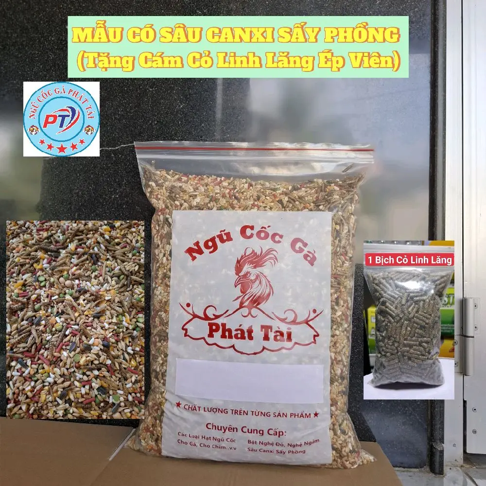 5 Kg Ngũ Cốc Gà Có Sâu Canxi(Tặng Cám Cỏ Linh Lăng)