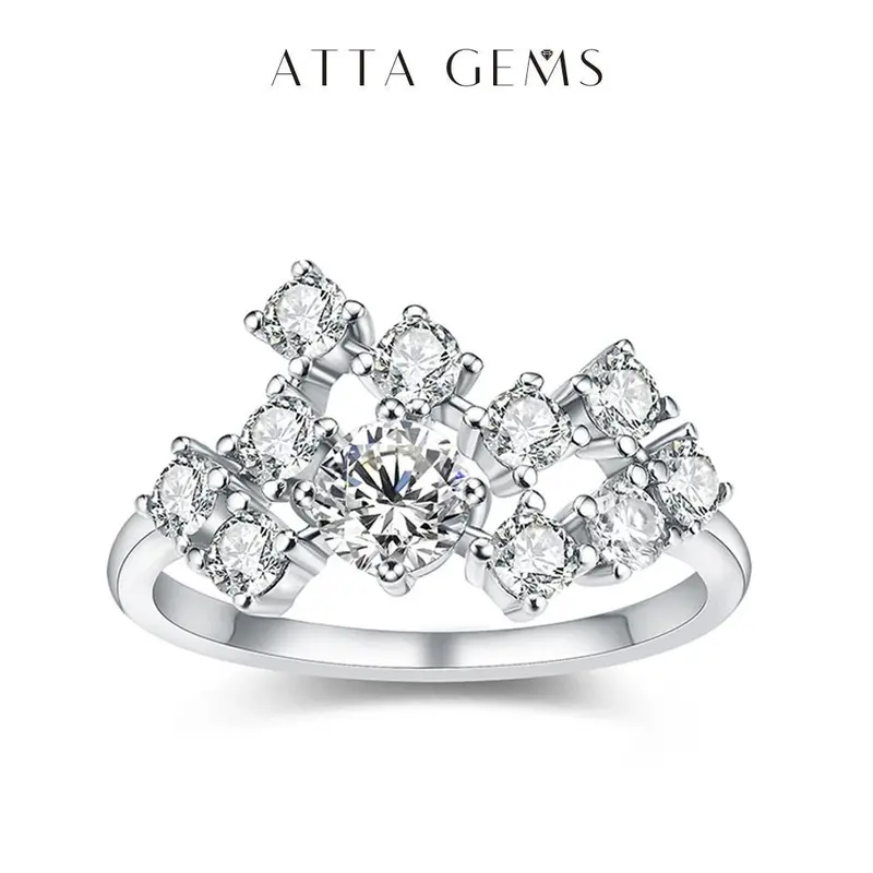 Gorgeous Synthetic Moissanite Ring 1.5CT D Color for Women Birthday Gift Engagement Wedding Fine Jewelry R035 0