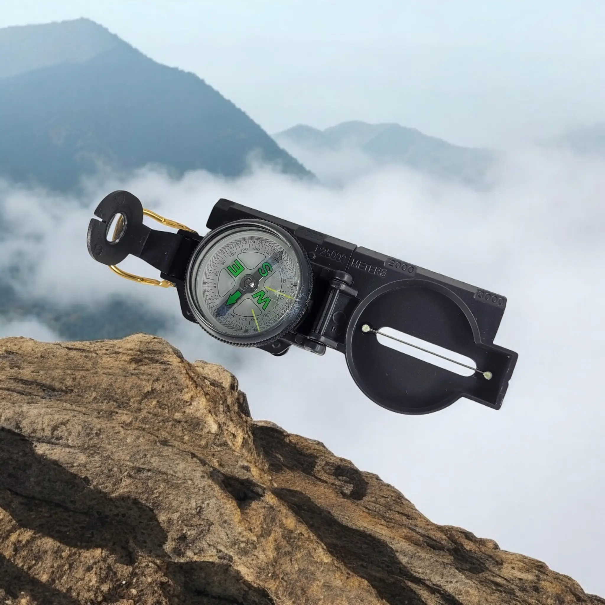 Kompas Bidik Prisma Lipat Navigasi Outdoor Camping Survival