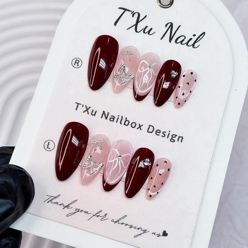 TXunailbox mã Tx5 nailbox mắt mèo mix đỏ Noel -Tết tặng kèm keo - dũa - miếng dán