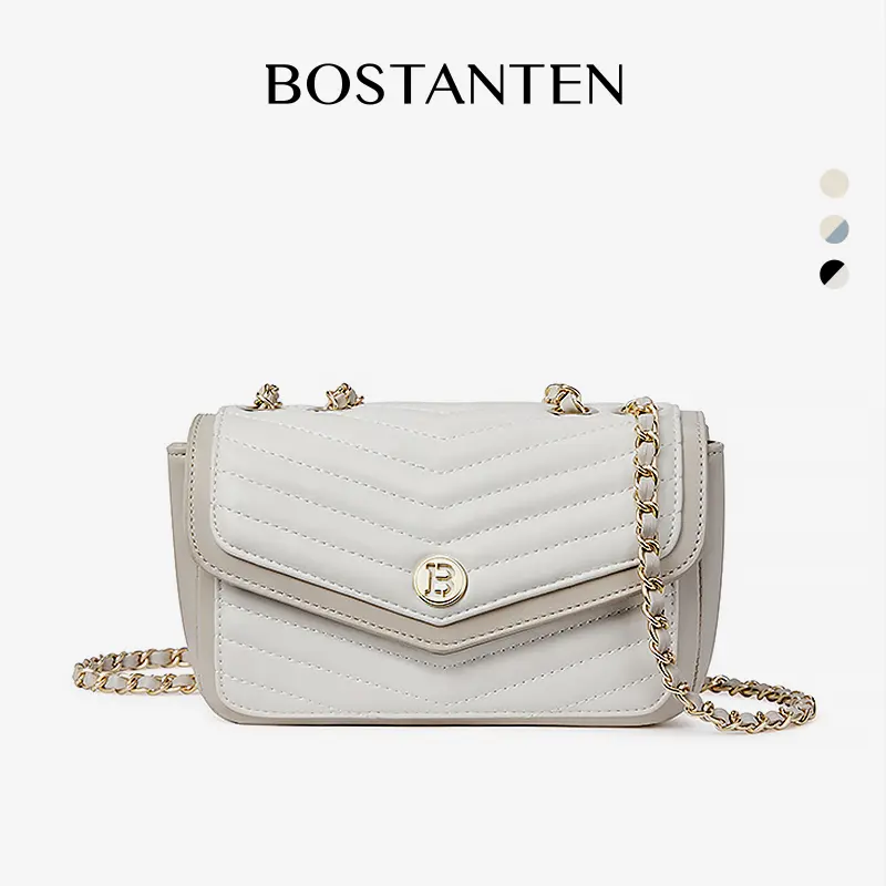 [Vivian Bag] BOSTANTEN Sling Bag Shoulder Bag Tas Bahu Tas Selempang Wanita Tas Tangan Hitam Putih