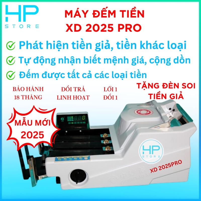 Máy đếm tiền XD 2025Pro, phát hiện tiền gi.ả, phát hiện tiền khác loại