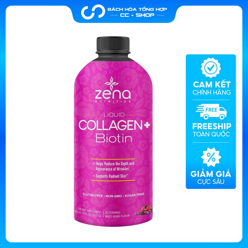 Nước Uống Đẹp Da Zena Liquid Collagen + Biotin 900ml - Mỹ Hũ