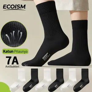 ECOISM Kaos Kaki Sport Unisex Katun Rib – Adem, Serap Keringat, Cocok Gym & Harian Lembut