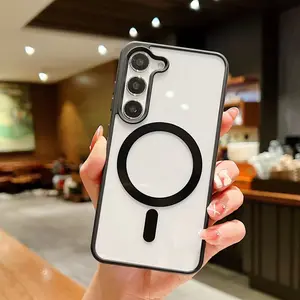 Hybrid Case Black Clear HD MagSafe A17 A07 A56 A36 A26 A16 A06 A55 A35 A25 A15 A54 S25 FE S25 ULTRA S24 PLUS S23 FE S22  Premium Soft Case Titanium Grey