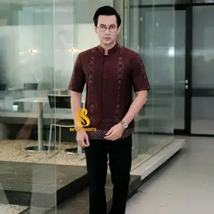 PRADANA Koko Baju Motif BATIK NARADIPTA slimfit katun prima premium lapis full furing adem nyaman lengan pendek Panjang casual pria  Dewasa Formal Distro