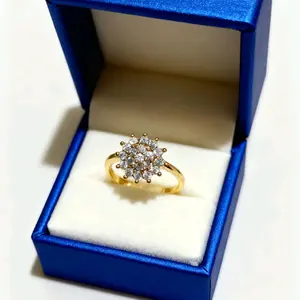 Cincin Permata Bunga Mekar Titanium Gold Tidak Luntur Bisa COD Kekinian Simple Dan Elegan Dengan Desain Mewah