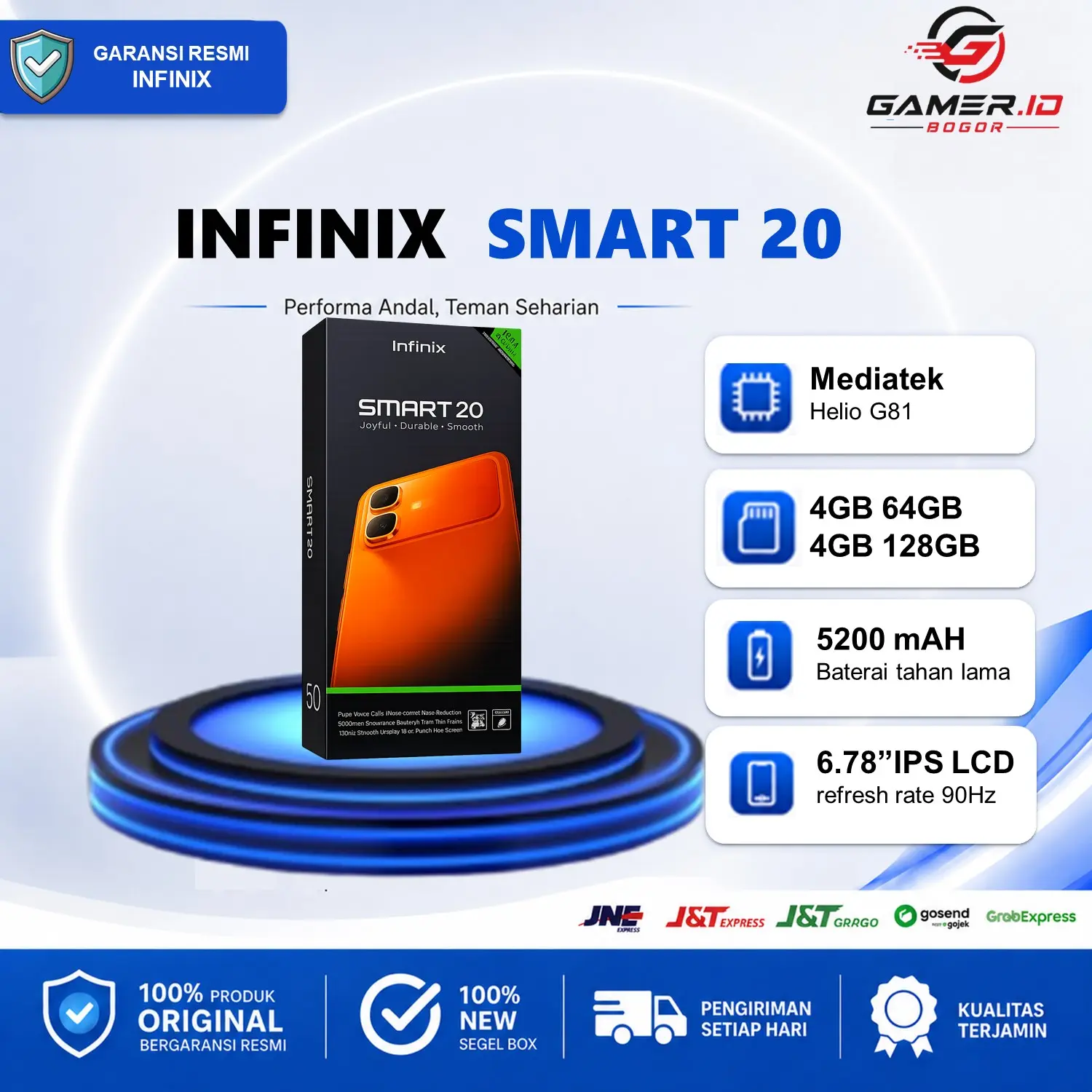 INFINIX SMART 20 {4GB 128GB} {4GB 64GB} GARANSI RESMI INFINIX INDONESIA