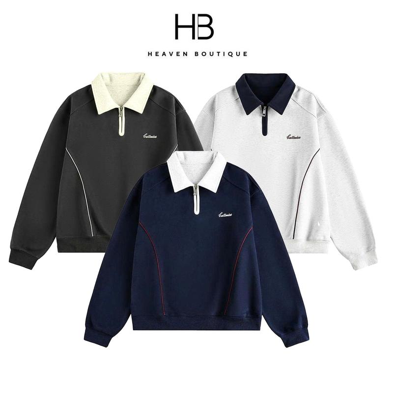 NEW 2025 Áo Sweater Polo Nam Nữ Local Brand HEAVEN Chất Liệu Nỉ 2 Da Dày Dặn Không Nhăn Xù áo khoác hoodie zip