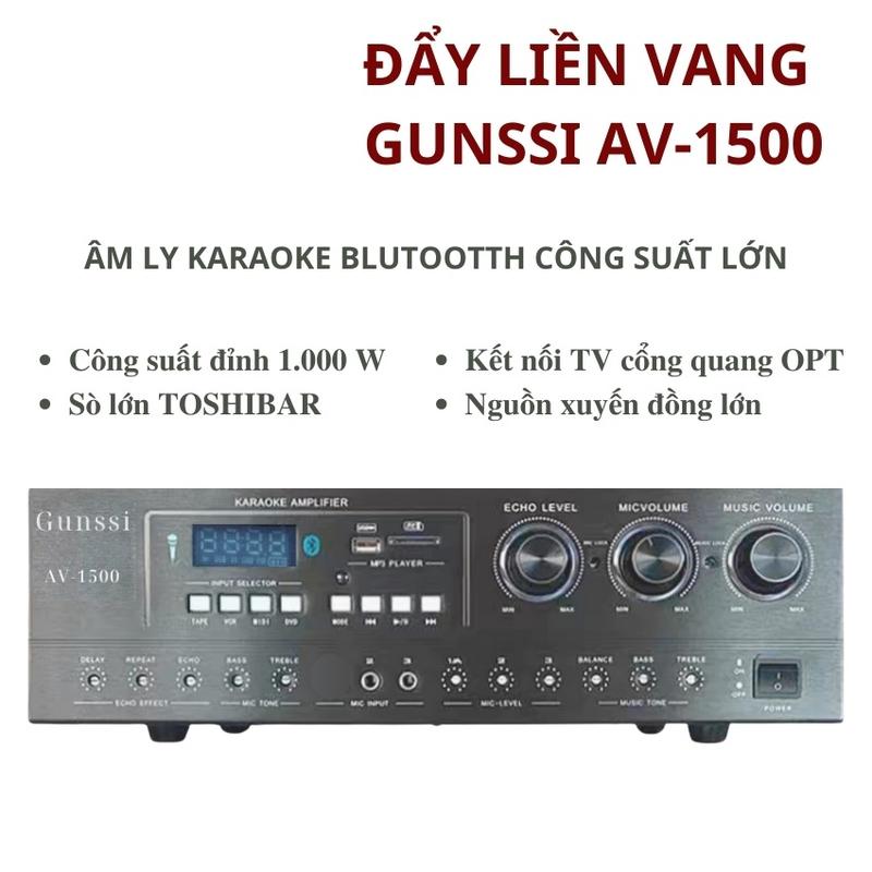 Đẩy liền vang 1500 Đẩy công suất tích hợp vang chất lượng cao Âm ly Amply karaoke gia đình công suất lớn. Bảo hành 12 tháng