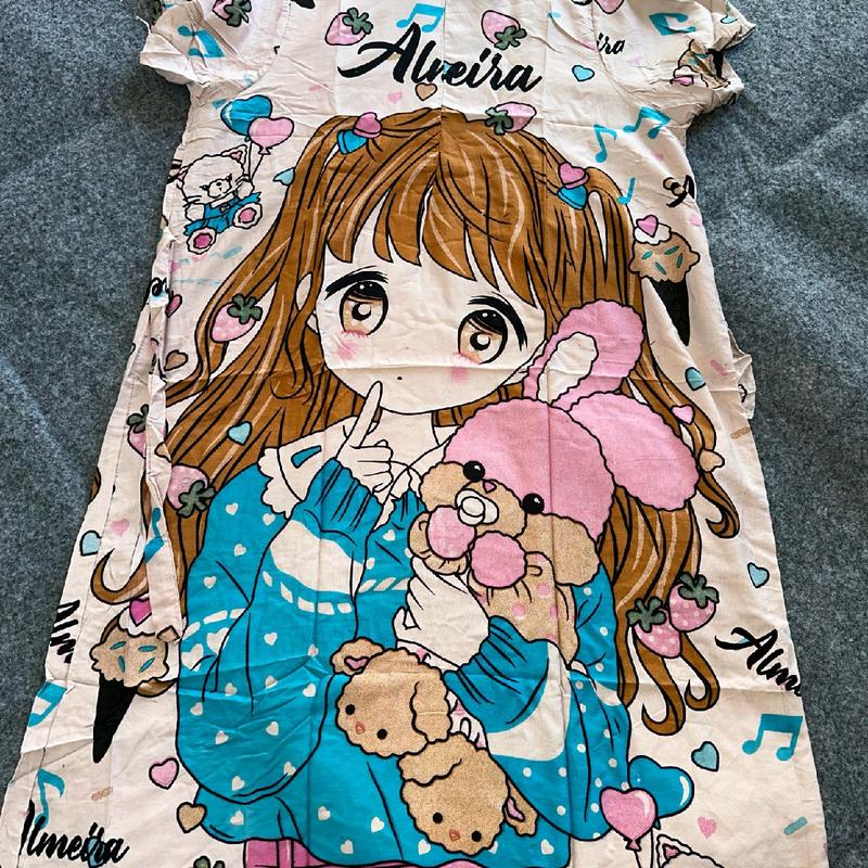 daster almaira gambar kartun boneka lucu Katun Santai Nyaman Tidur Piyama Kain Wanita 2