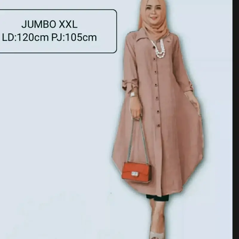 Tunik Jumbo Duffy Ld120&100 Tunik wanita Terlaris Hijab Muslimah Kekinian Atasan Jumbo Busui&Frendly Fashion Muslim Baju Wanita Cod 7