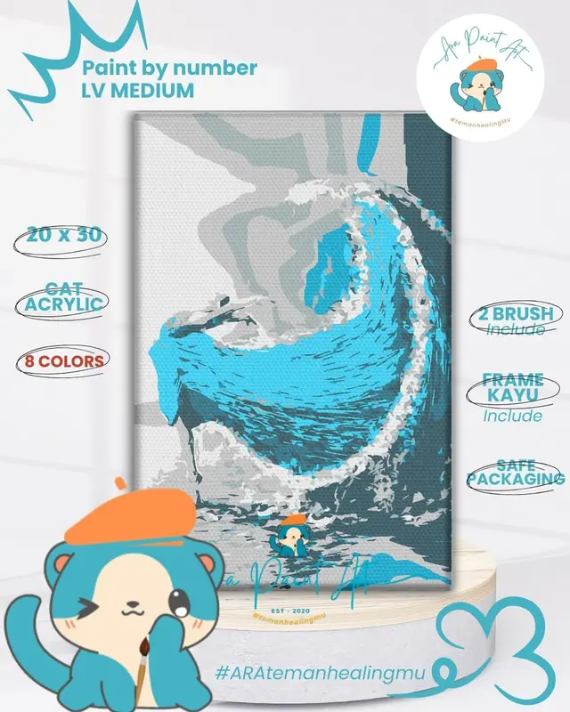 WAVE SERIES Painting by numbers I Kado Wisuda I Kado unik I Kanvas Lukis 1