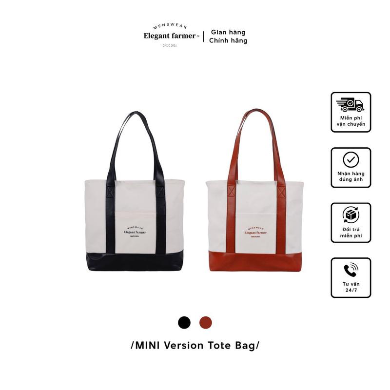 Elegant Farmer Mini Tote - Túi Tote vải canvas kết hợp da thanh lịch PHIÊN BẢN TINH GỌN