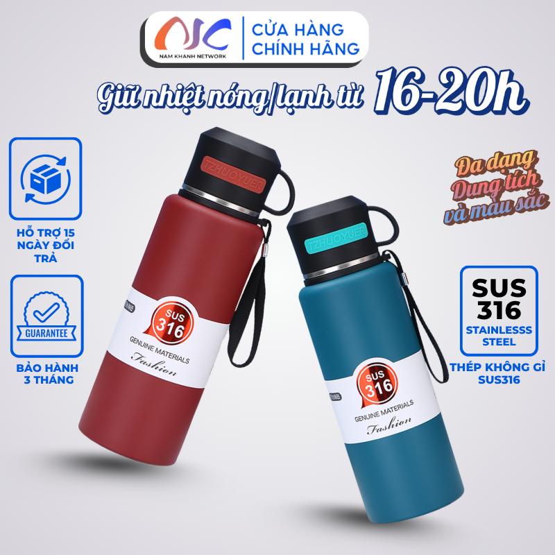 Bình Giữ Nhiệt Inox316 NK53 1000ml-1500ml, Giữ Nóng Lạnh 16-20h, Có Nắp Cốc Và Lưới Lọc Trà