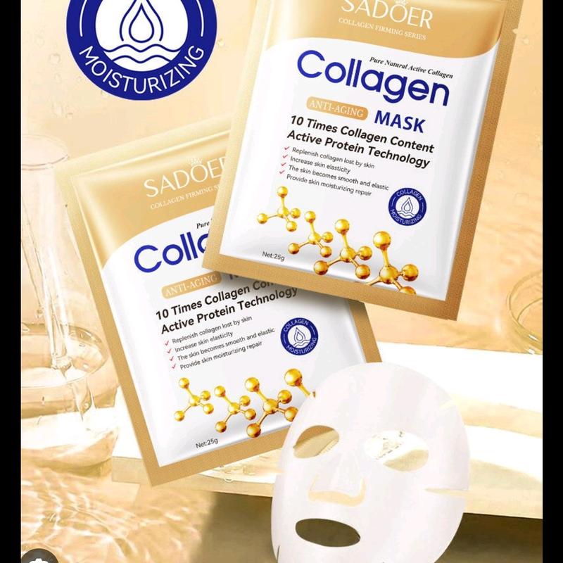 Paket 10 Pcs SADOER Collagen Facial Mask 25g Moisturizing Facial 0