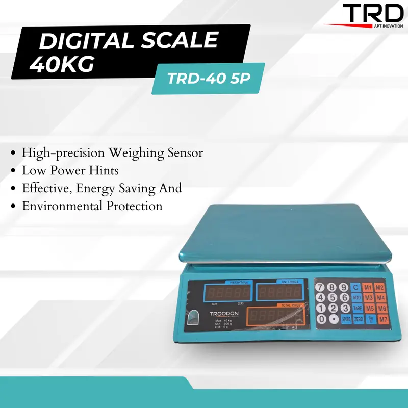 Timbangan TROODON Duduk Digital Tatakan Stainless 40 KG Cocok Untuk Usaha Buah loundry Timbangan Dapur(HIGH QUALITY) / TROODON Japan Technology Timbangan Kiloan Duduk Digital 40 KG 1