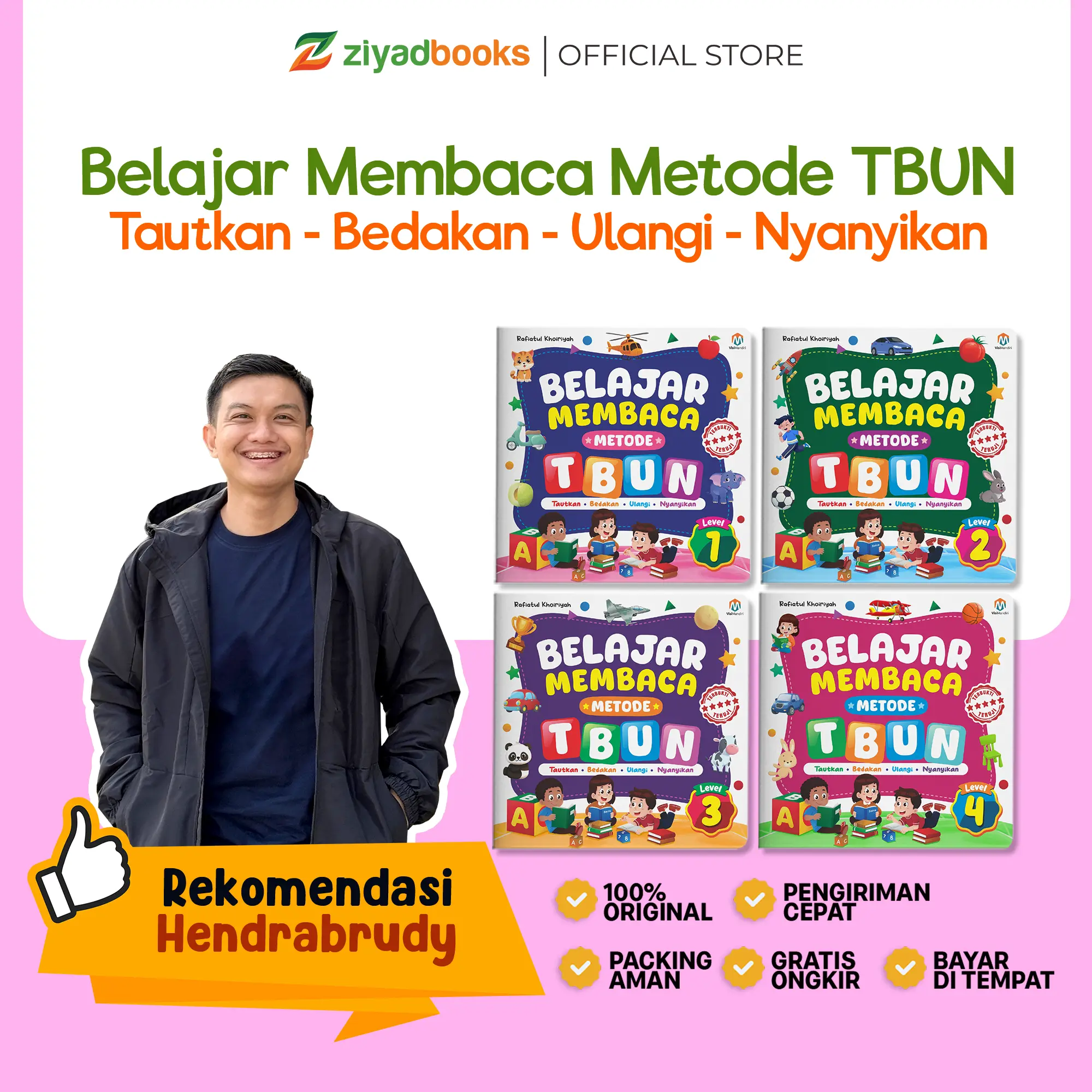 (ISI 4 BUKU) Belajar Membaca Metode TBUN - Buku Anak - Buku Belajar Membaca Anak - Visi Mandiri