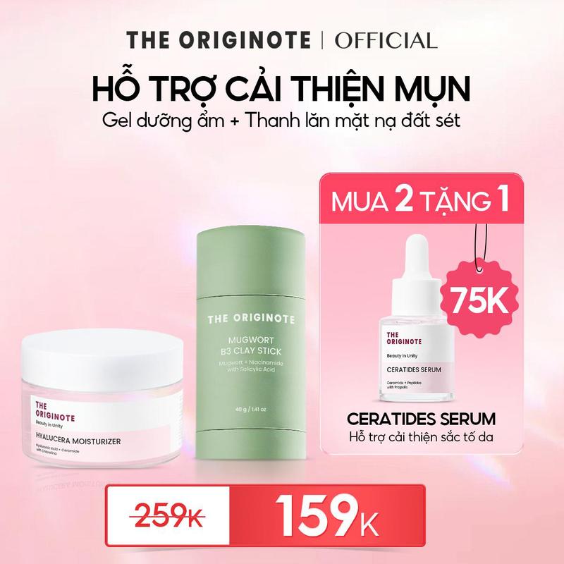 (QUÀ TẶNG KHI MUA TRỰC TIẾP TRÊN LIVE) Combo thanh lăn mặt nạ đất sét và kem dưỡng ẩm Hyalucera Tặng kèm Serum Ceratides Hỗ trợ cải thiện vấn đề da mụn, Hỗ trợ cấp ẩm và dịu da