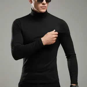 Manset Pria Lengan Panjang Baselayer Olahraga Kerah Tinggi Sport Spandex Premium Adem Elastis Tidak Nerawang Cocok Futsal Lari Sepeda Gym Berenang Outdoor