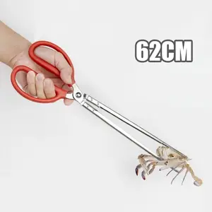 Best Seller 62Cm Penjepit Crab Stainless Alat Jepitan Penjepit Sampah Serbaguna Alat Capit Tongs Flat Gunting Seafooda
