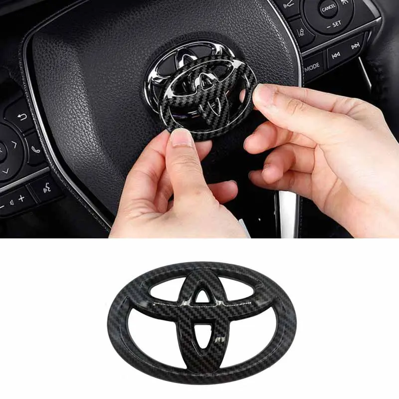 Car Sticker Steering Wheel Emblem Badge Decals Car Styling For Toyota  Carbon fiber Vios Carola wish