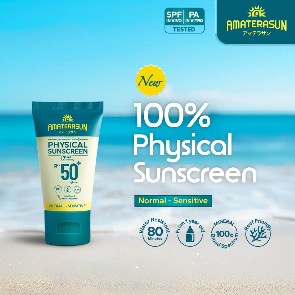 AMATERASUN PHYSICAL SUNSCREEN SPF 50+ PA++++ - Untuk Semua Jenis Kulit
