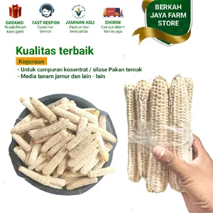 Berkah Jaya Farm Store Termurah Janggel jagung kemasan 1 kg Kualitas Terbaik untuk Campuran Kosentrat & Silase Pakan Ternak