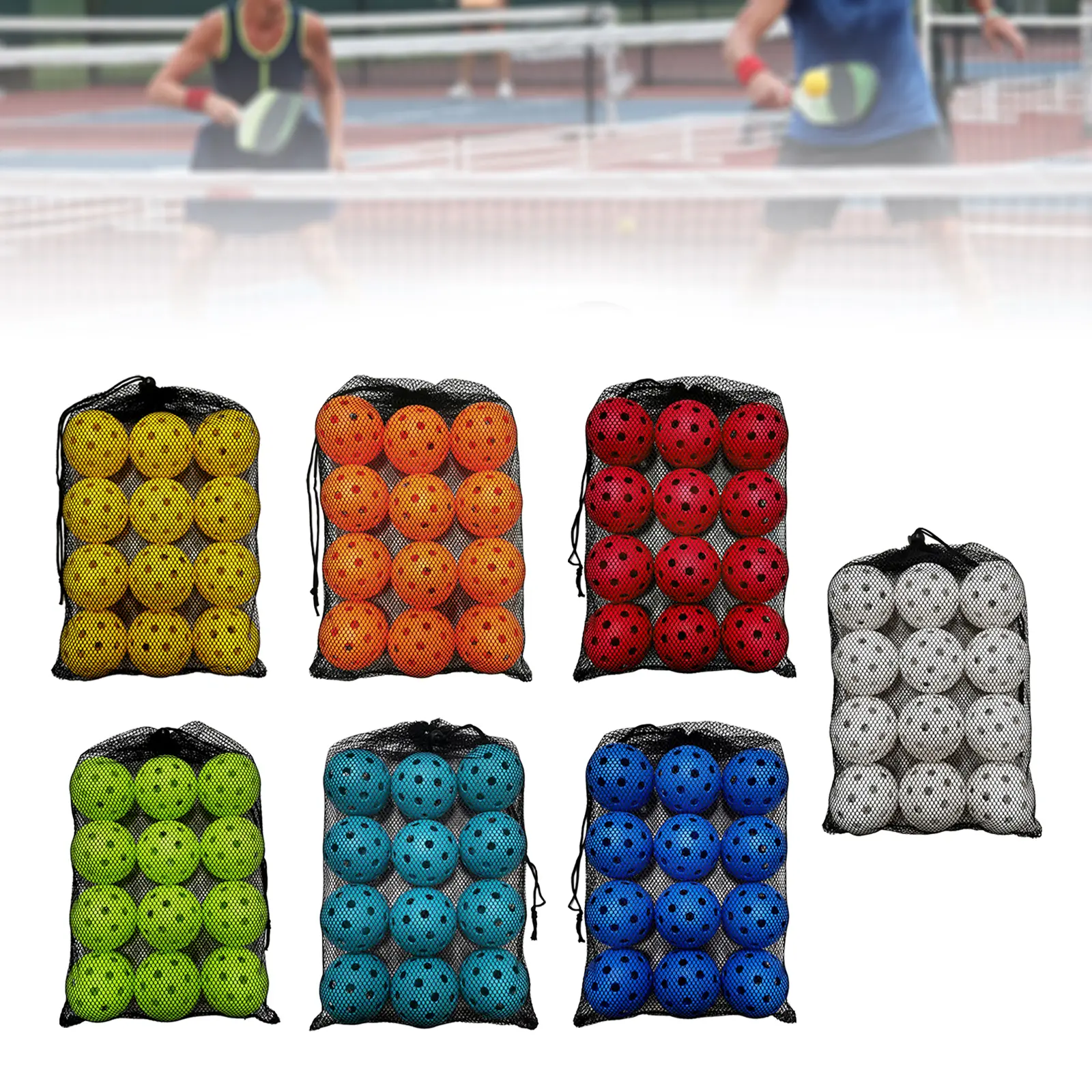Bóng Pickleball, 12 Cái, 74Mm, Phụ Kiện, Thích Hợp Chơi Trong Nhà Và Ngoài Trời, Bóng Rỗng Tiêu Chuẩn, Cho Các Giải Đua Pickleball