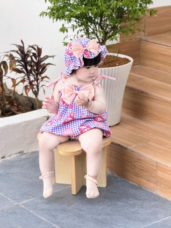 Bodysuit Cho Bé Phối Nơ Xinh Body Em Bé  Chất Organic Mềm Mại Thoáng Mát Từ 3-12kg 3