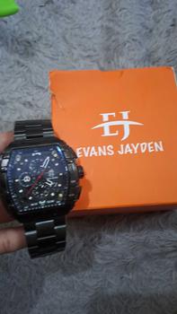 Product Review of DISKON jam tangan  !! Evans Jayden Jam Tangan Pria 9554-1 Rantai Stainless Steel Kaca Sapphire Chronograph Water Resistant 5ATM Air Bahan Watches Waterproof from U** 0